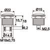 Afbeelding van 2x Inbouw Drukknop Metaal SPST OFF-(ON) - Momentane Push Button 250VAC 2A - Normaal Open Schakelaar Met