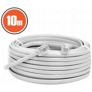 Afbeelding van 6P4C Modulaire Kabel - 6P4C Naar 6P4C - 10M - Wit - Voor Telefoon- En Dataverbindingen [20303] - 14f4 d625