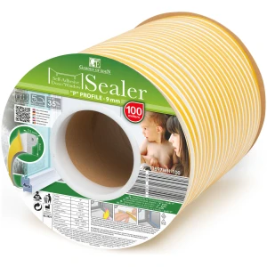 Afbeelding van Zelfklevende Deur- En Raamafdichting Tochtstrip Op Rol – P-Profiel – Wit – 100 Meter (2 × 50 m) –