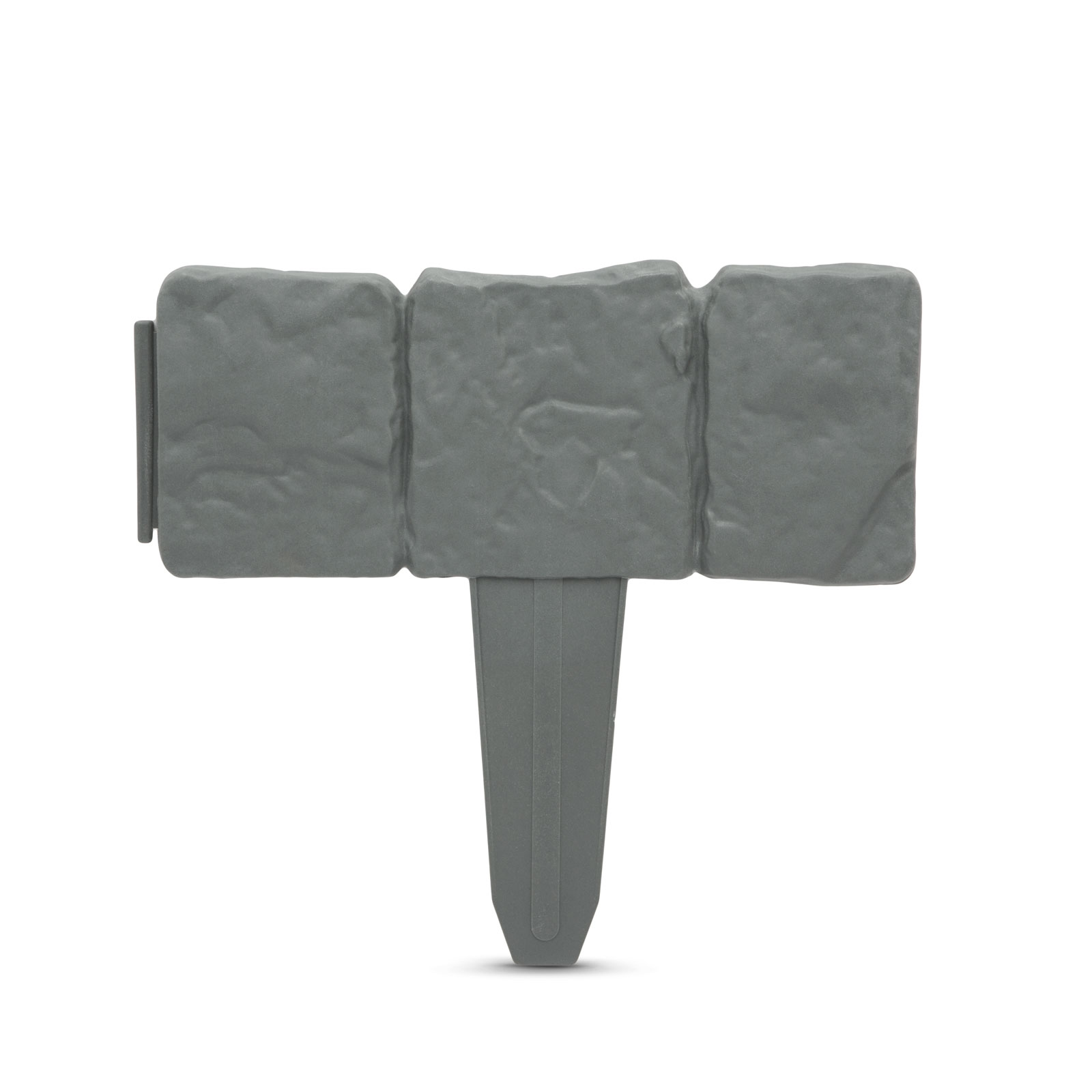Afbeelding van 4x Bloembedrand / Gazonrand / Tuinafzetting – Kunststof Tuinrand met Steenlook – 25 x 22,5 cm – Grijs