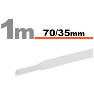 Afbeelding van 2× 1 Meter Krimpkous Wit 70 / 35 mm – 2 Stukken Van 1 Meter – Extra Grote Warmtekrimpbuis Voor Isolatie
