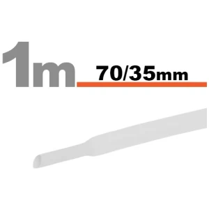Afbeelding van 2× 1 Meter Krimpkous Wit 70 / 35 mm – 2 Stukken Van 1 Meter – Extra Grote Warmtekrimpbuis Voor Isolatie
