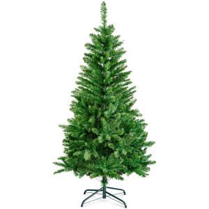 Afbeelding van Kunstkerstboom 150 cm – PVC Kunst Kerstboom Donkergroen – Volle Kunstmatige Kerstboom Met Metalen Voet