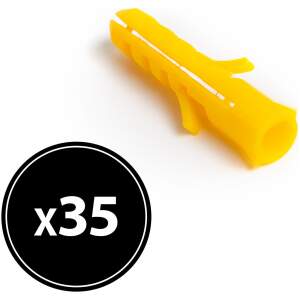 Afbeelding van 35x Muurplug 6 X 30 Mm – Kunststof Dowel M6 Voor Beton En Steen – Universele Plug Zonder Schroef –