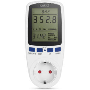 Afbeelding van Energieverbruiksmeter met kostenberekening - Meet spanning, stroom, vermogen en bespaar op energiekosten