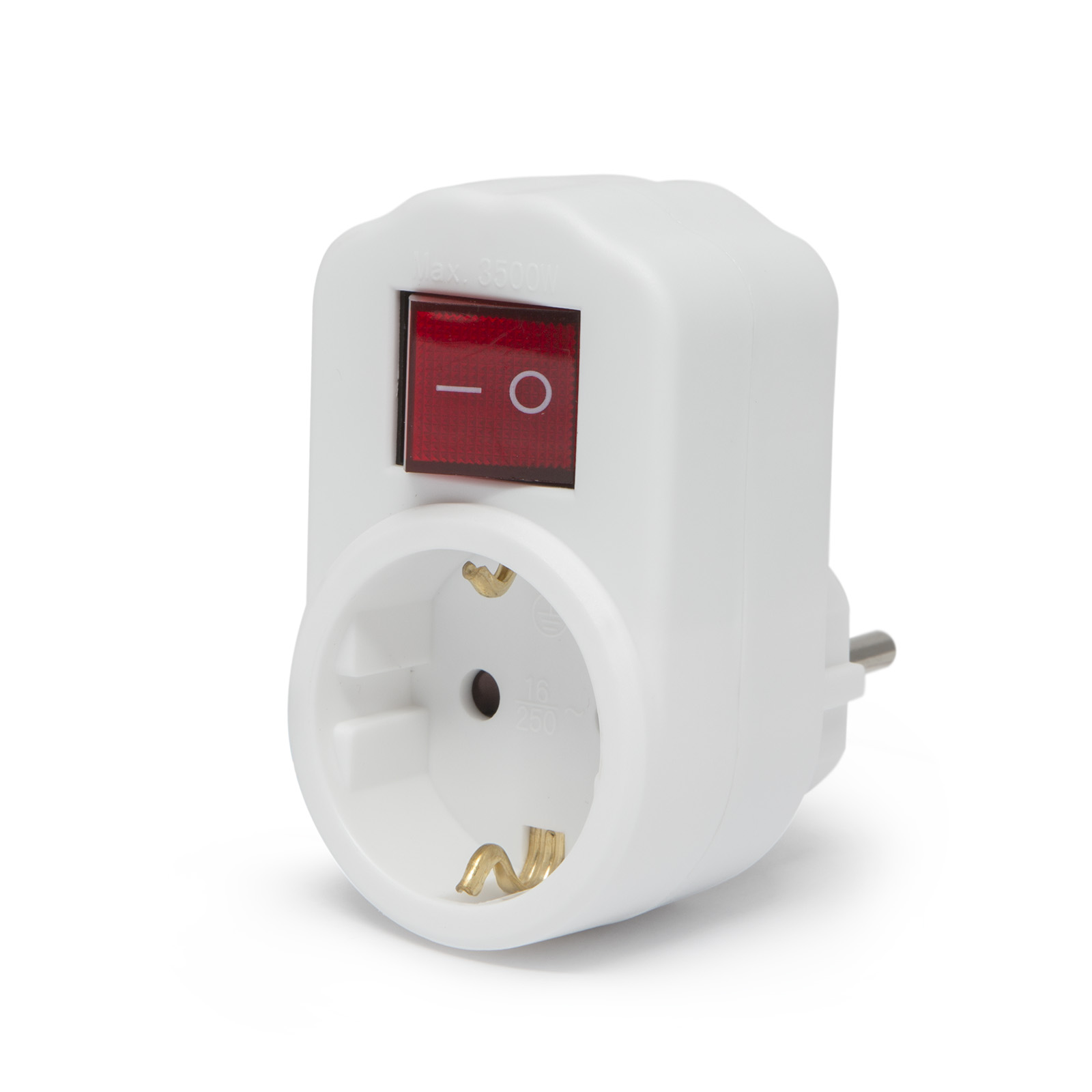 Afbeelding van Wandcontactdoos Met Schakelaar En Randaarde – Schakelbare Stopcontact Adapter Voor Wand – Kinderveilig En