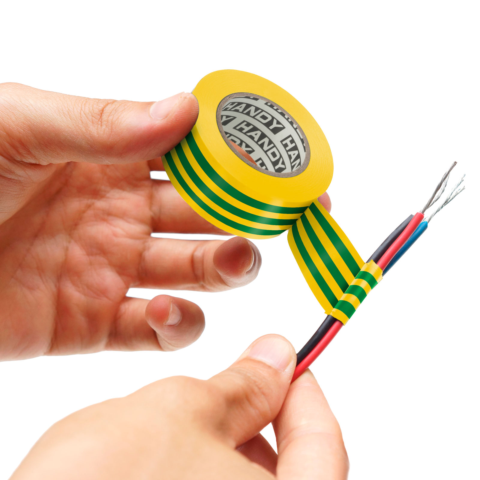 Afbeelding van 5× Isolatietape Geel/Groen 10 m × 15 mm – Set Van 5 Rollen – PVC Elektrische Tape Voor Kabelisolatie En