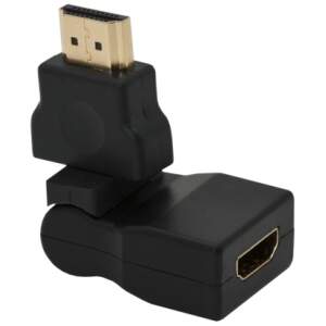 Afbeelding van HDMI Hoekadapter 180° Draaibaar – HDMI Mannelijk Naar HDMI Vrouwelijk – Goud Vergulde HDMI Converter Met