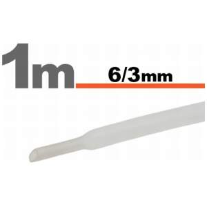 Afbeelding van 10× 1 Meter Krimpkous Transparant 6 / 3 mm – 10 Stukken Van 1 Meter – Warmtekrimpbuis Voor Isolatie En