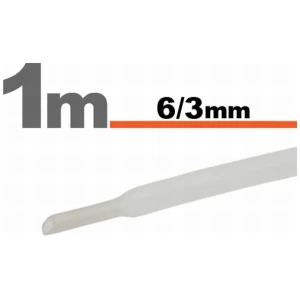 Afbeelding van 10× 1 Meter Krimpkous Transparant 6 / 3 mm – 10 Stukken Van 1 Meter – Warmtekrimpbuis Voor Isolatie En