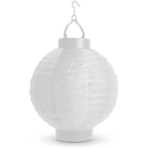 Afbeelding van 1x Papieren LED Lampion Lantaarn met 1 Witte LED – Batterijgevoed (2x AAA) – Ø 20 cm – Met Ophanghaak