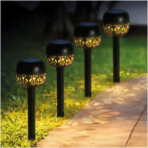 Afbeelding van 1x Solar Tuinlamp LED – Solar Lantaarn Buiten – Warm Wit Licht – Ø 8 x 38 cm – Met Grondpen –