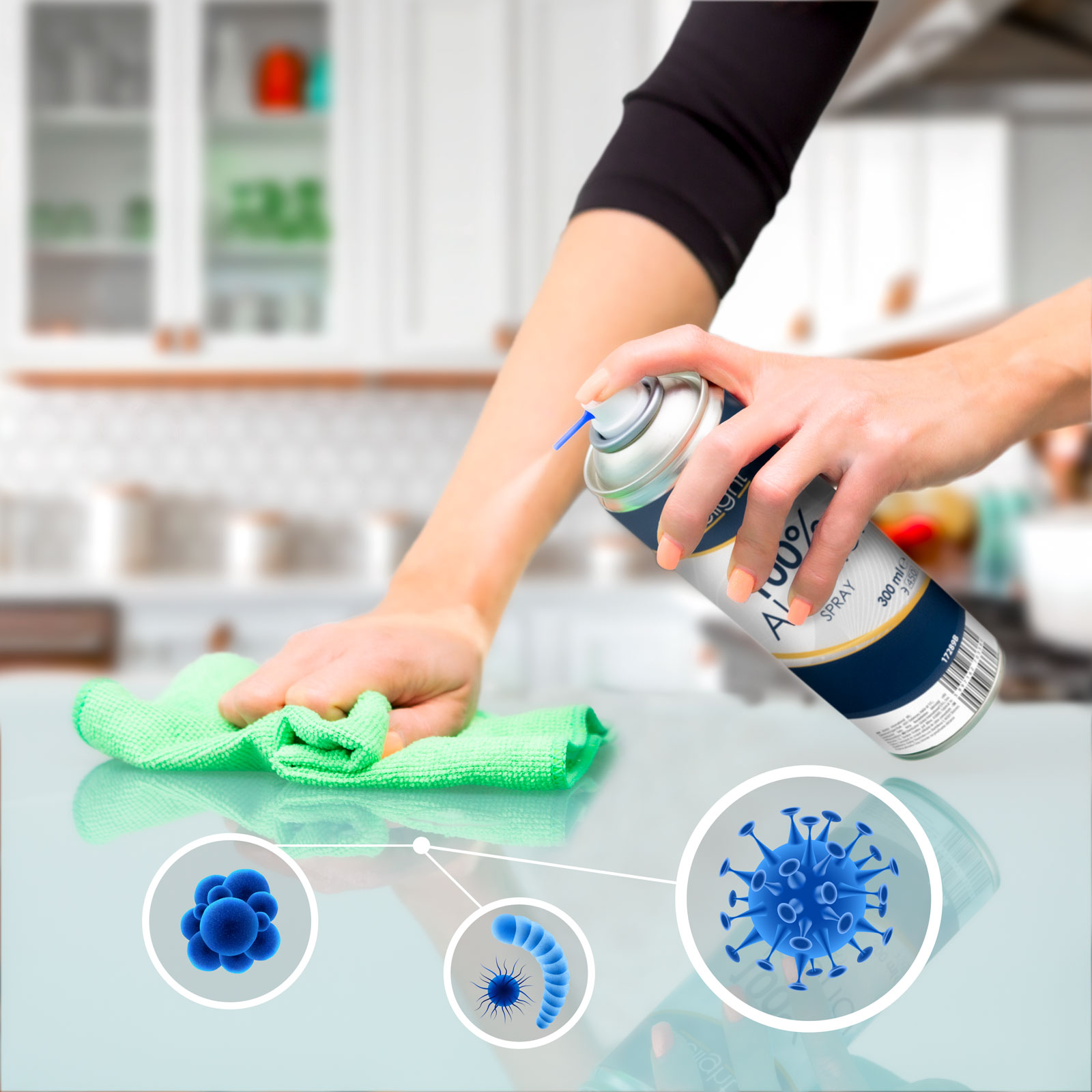 Afbeelding van 100% Alcohol Spray - 300ml - Reinigend & Ontvetten - Sneldrogend - Voor Elektronica Onderhoud - Niet