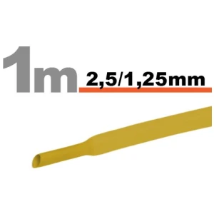 Afbeelding van 20× 1 Meter Krimpkous Geel 2,5 / 1,25 mm – 20 Stukken Van 1 Meter – Warmtekrimpbuis Voor Isolatie En