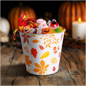 Afbeelding van Herfstdecoratie – Metalen Emmer – Bladmotief – Ø15 × 13,7 cm [59033B] - 28e4 618b 488e 94b9