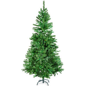 Afbeelding van Kunstkerstboom 180 Cm Tweekleurig Groen – Natuurlijke Look Kunst Kerstboom Van PVC Met Metalen Voet –