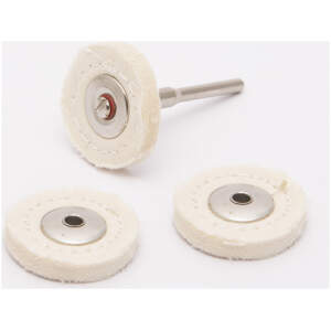 Afbeelding van Polijstwiel Set - 3 Losse Polijstwielen Met Opspanstift Ø3,1mm - Max 28.000 RPM - Geschikt Voor Midi 10362
