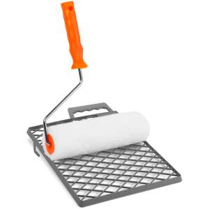 Afbeelding van Verfroller Set 240 mm – Microfiber Verfroller Met Beugel En Verfrooster – Voor Muren, Hout, Latex- En