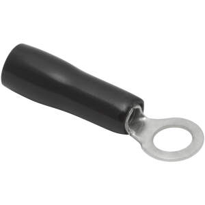 Afbeelding van 10x Geïsoleerde Ringkabelschoen 4/2 Mm Zwart – Ringoog Kabelschoen Met Zwarte PVC Isolatie – Elektrische