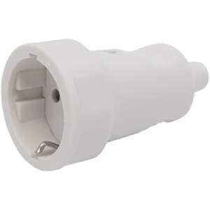 Afbeelding van Inline Stekker Wit – Losse Netstekker Met Rubber Behuizing – Slagvaste In-Line AC Stekker 230V 16A –