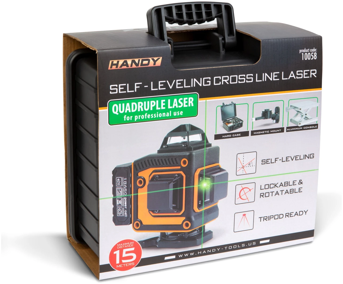 Afbeelding van Kruislijnlaser 3D Groene Laser Waterpas 360° - 16 Lijnen Laser Level Max 15m - Automatisch Zelfnivellerend
