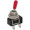 Afbeelding van 5x Tuimelschakelaar Metaal SPST ON-OFF - Toggle Switch 250VAC 3A (6A) - Met Rode Kunststof Isolatie Voor