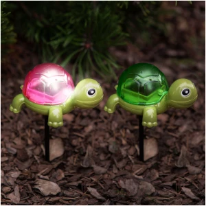 Afbeelding van Solar Tuinlamp Schildpad Met Grondpin – LED Tuinverlichting Op Zonne-Energie – Witte LED – Automatisch