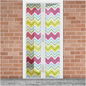Afbeelding van Magnetisch Deurgordijn Tegen Insecten – Vliegengordijn / Hordeur - Hor met Magneten – Zigzag Patroon –
