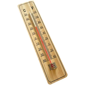 Afbeelding van Buitenthermometer Luxe Hout - 23 x 5 CM - Binnenthermometer - Metalen Binnen Buiten Thermometer - Thermometer