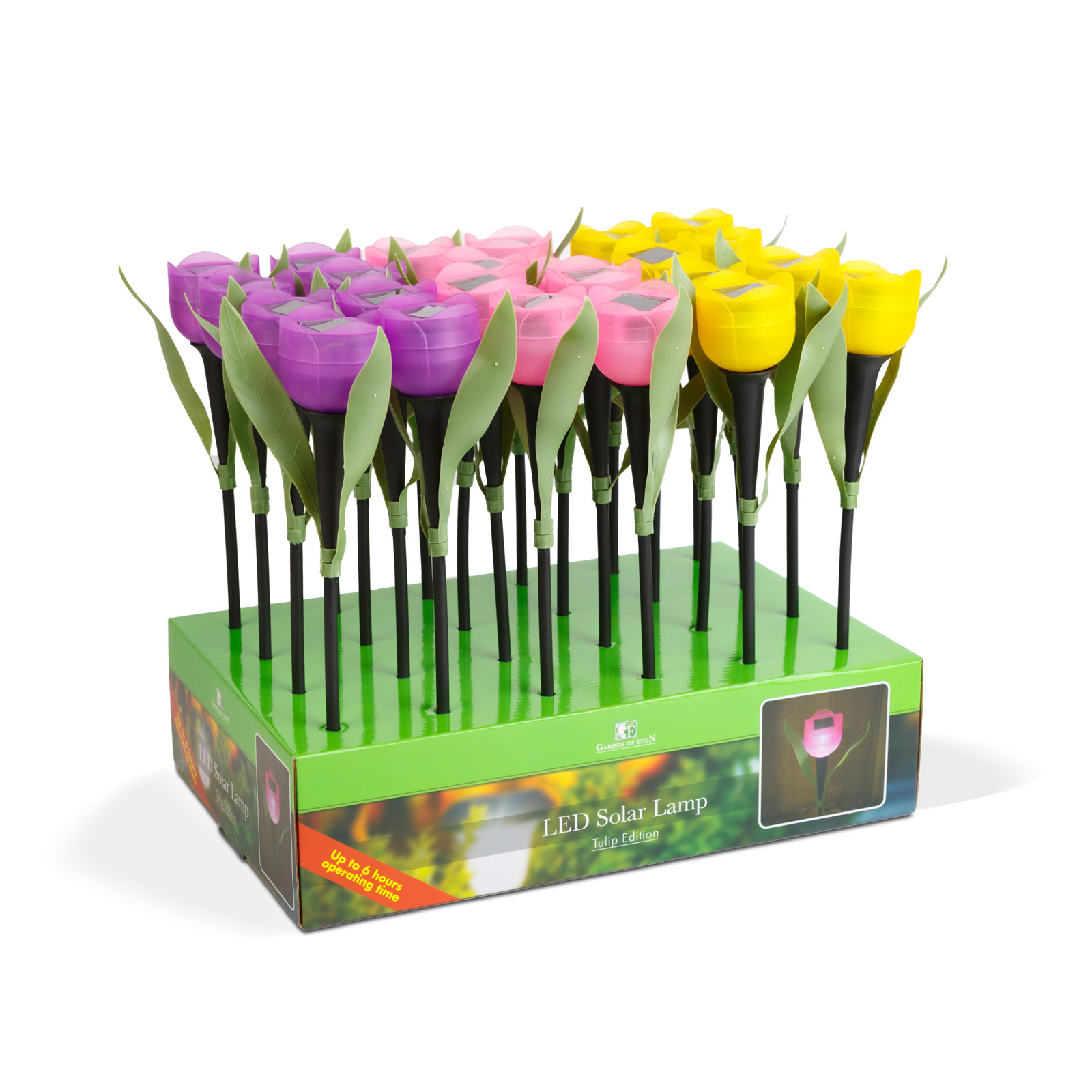 Afbeelding van Solar LED Tulp Tuinlamp – Steeklamp Op Zonne-Energie – 30 Cm – 1 LED – Automatisch Aan Bij Schemer