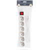 Afbeelding van Witte 6-voudige stekkerdoos 1,5 meter kabel - verlengsnoer, power strip, verdeeldoos, met stevige isolatie-