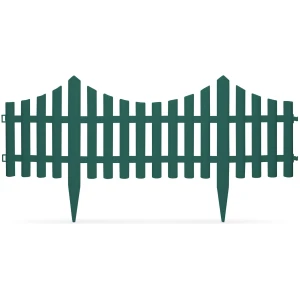 Afbeelding van 10x Tuinborder / Gazonrand / Tuinafzetting – Kunststof Tuinhek – 60 x 23 cm – Groen – Flexibel