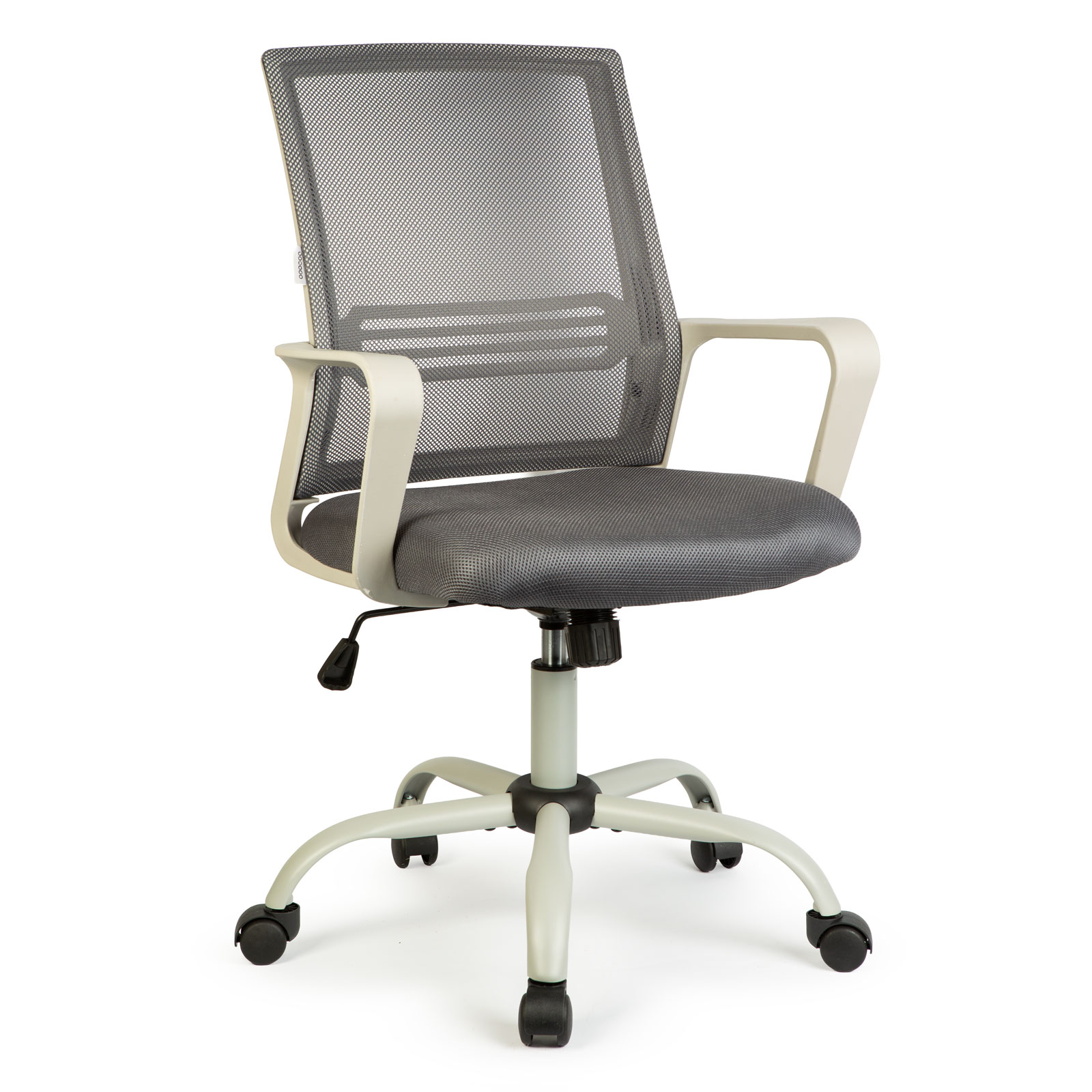 Afbeelding van Bureaustoel Met Vaste Armleuningen – Ergonomische Draaistoel Met Gaslift En Vlindermechanisme – Mesh