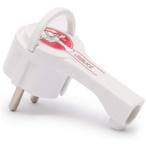 Afbeelding van Losse Haakse Inline Stekker 90° Wit – Montagebare Netstekker Met Haakse Kabeluitgang – AC Stekker 250V