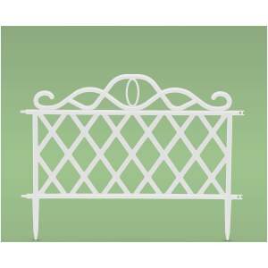 Afbeelding van 10x Tuinborder / Gazonrand / Tuinafzetting – Kunststof Tuinhek – 47 x 36 cm – Wit – Flexibel