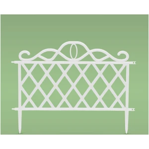 Afbeelding van 10x Tuinborder / Gazonrand / Tuinafzetting – Kunststof Tuinhek – 47 x 36 cm – Wit – Flexibel