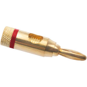 Afbeelding van Banana Stekker Rood – Goud Vergulde Banana Plug – Banaanstekker Voor Luidsprekers En Meetapparatuur –