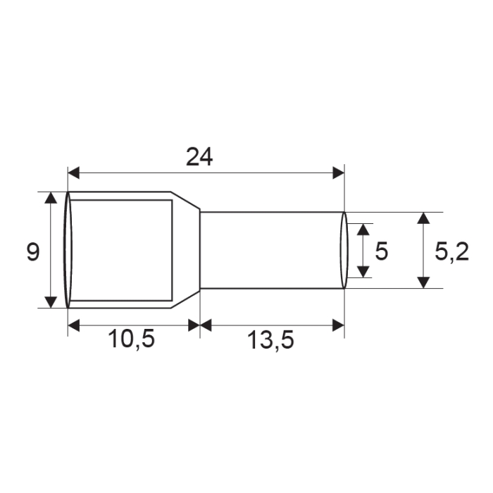 Afbeelding van 100x Geïsoleerde Dubbele Adereindhuls 2×6,0 Mm² Geel – Cord End Terminal Voor Dubbele Bedrading –