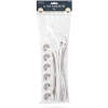 Afbeelding van Witte 6-voudige stekkerdoos met kinderslot en 5 meter kabel - verlengsnoer, power strip, verdeeldoos,