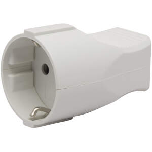 Afbeelding van Inline Contra Stekker Wit – Losse In-Line Stopcontact – AC Socket 230V 16A – Montagebare Contra Stekker