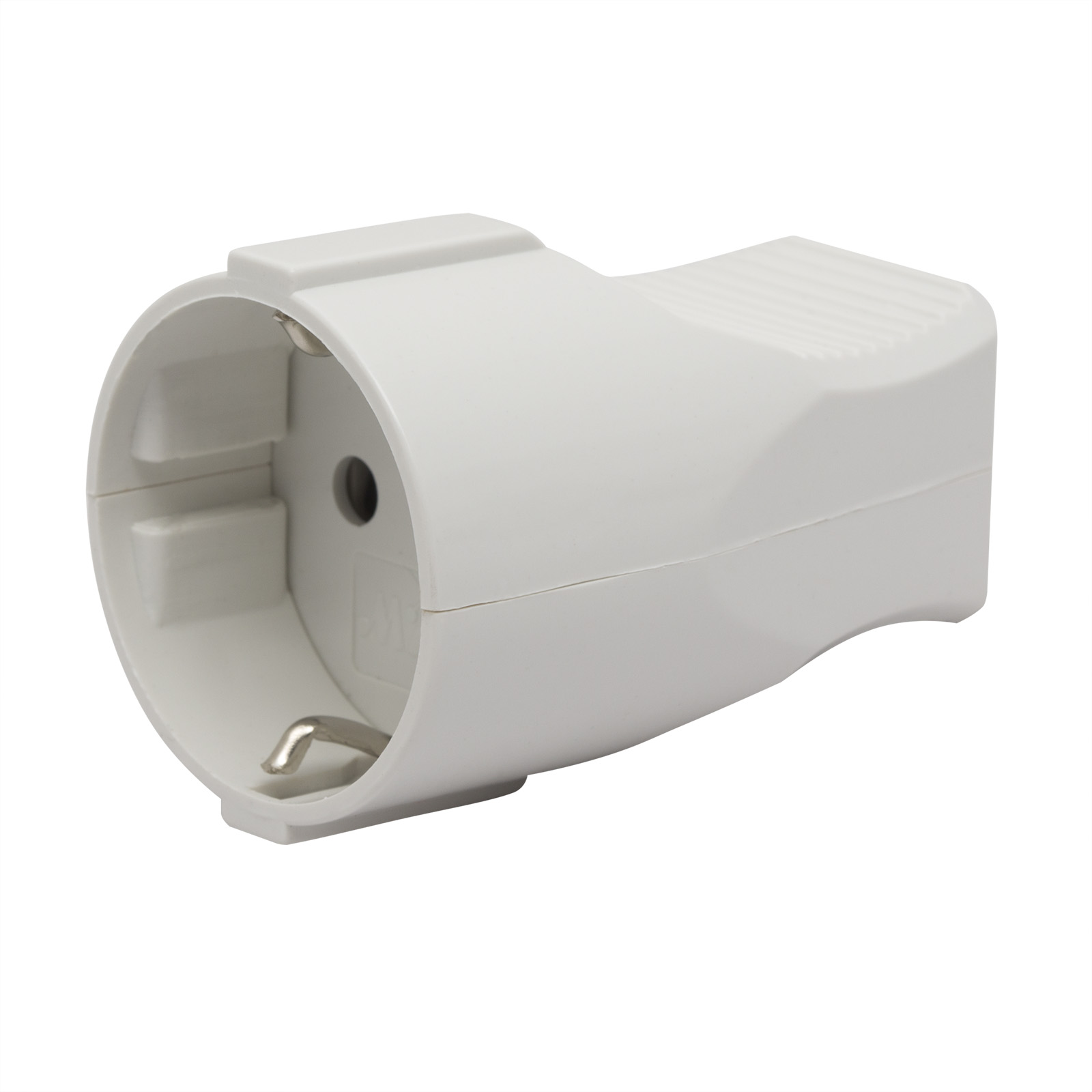 Afbeelding van Inline Contra Stekker Wit – Losse In-Line Stopcontact – AC Socket 230V 16A – Montagebare Contra Stekker