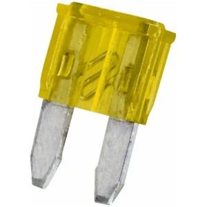 Afbeelding van 25x Mini Steekzekering 20A – Mini Knife Fuse Voor Auto En Car Audio – Gele Autozekering 11 × 8,6 Mm –