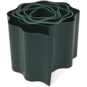Afbeelding van Gazonrand / Tuinborder / Tuinafzetting – Kunststof Gazonrand – 6 m – 10 cm Hoog – Donkergroen –