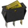 Afbeelding van 5x Verlichte Wipschakelaar SPST ON-OFF - Rocker Switch 250VAC 16A (20A) - Inbouw Schakelaar Met Gele LED