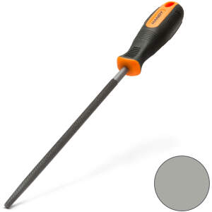 Afbeelding van Precisievijl Rond – Bastard Cut – Middelgrof – Gehard Snijvlak – Ergonomische Rubber Handgreep –