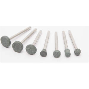 Afbeelding van Silicium Slijpsteen Set - 7 Delige Slijpstenen Met Opspanstift Ø3,1mm - Max 28.000 RPM - Geschikt Voor Midi