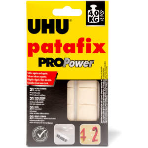 Afbeelding van Patafix PROPower Witte Kneedlijm – 21 Stuks per Verpakking – Herbruikbare Extra Sterke Plakpads tot 3 kg