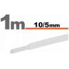 Afbeelding van 10× 1 Meter Krimpkous Wit 10 / 5 mm – 10 Stukken Van 1 Meter – Warmtekrimpbuis Voor Isolatie En