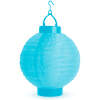 Afbeelding van 1x Papieren LED Lampion Lantaarn met 1 Witte LED – Batterijgevoed (2x AAA) – Ø 20 cm – Blauw – Met