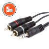 Afbeelding van RCA naar 3,5 mm Stereo Jack Kabel - 2×RCA Stekker naar 3,5 mm Jack Stekker - Lengte 5 m - Voor